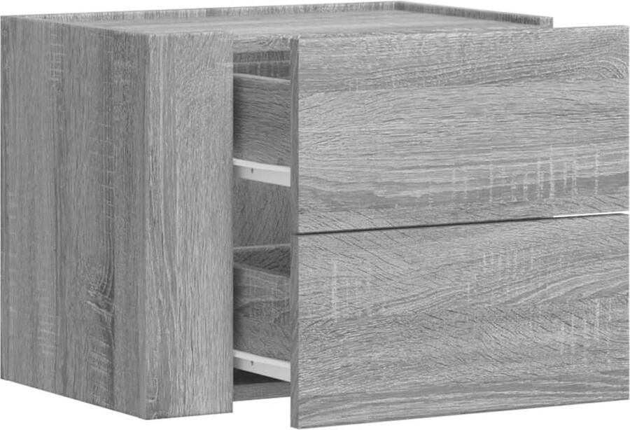 VidaXL Nachtkastje wandgemonteerd 45x30x35 cm grijs sonoma eikenkleur
