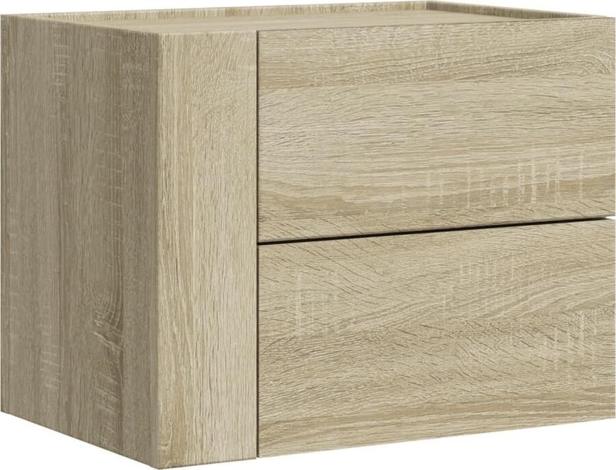VidaXL Nachtkastje wandgemonteerd 45x30x35 cm sonoma eikenkleurig