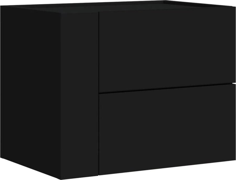 VidaXL Nachtkastje wandgemonteerd 45x30x35 cm zwart