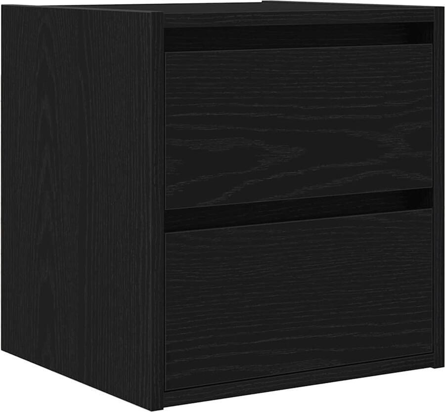 VidaXL Nachtkastje wandmontage 38x34x40 cm zwart eikenkleurig