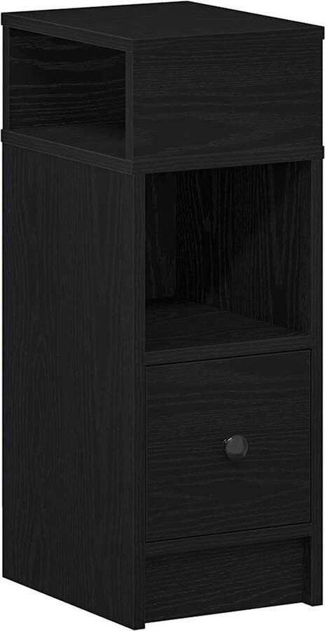 VidaXL Nachtkastje met lade 25x31x66 cm zwart