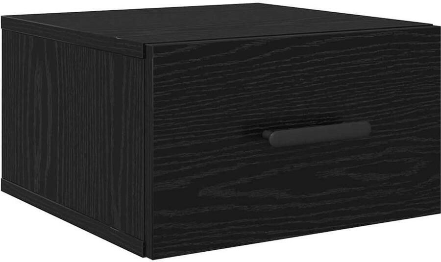 VidaXL Nachtkastje Zwart eiken 35 x 35 x 20 cm Bewerkt hout