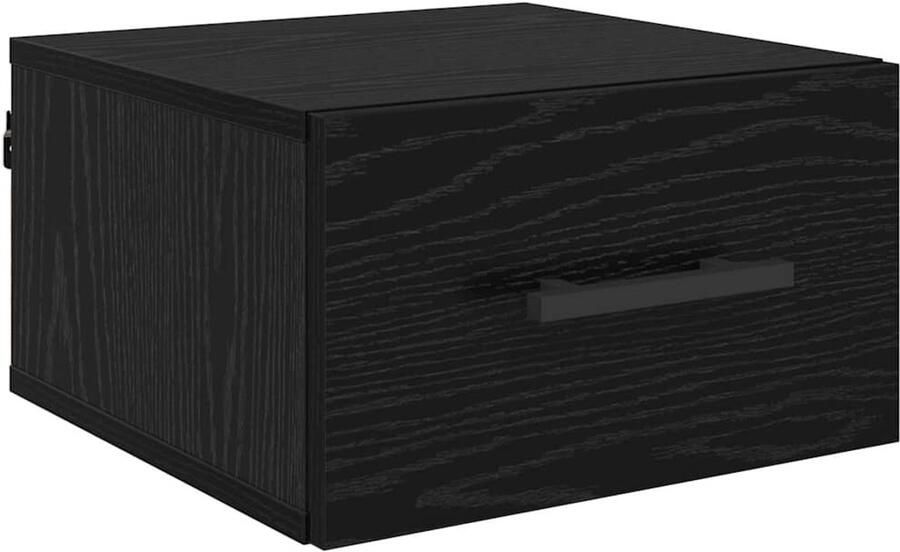VidaXL Nachtkastje Zwart eiken 35 x 35 x 20 cm Bewerkt hout