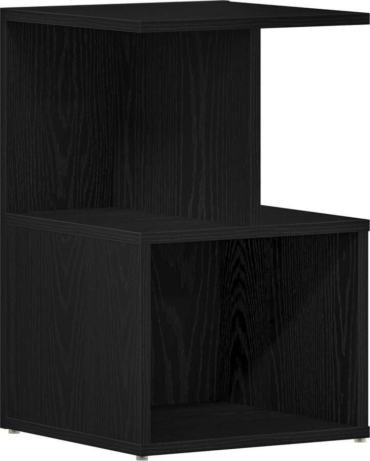 VidaXL Nachtkastje Zwart eik Engineered wood 35x35x55 Opslag