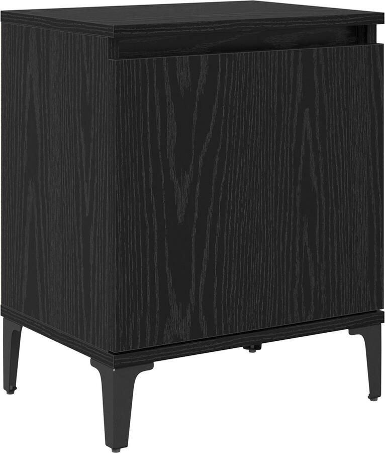 VidaXL Zwart Eiken Nachtkastje Zwart eiken Bewerkt hout 40 x 30 x 50 cm