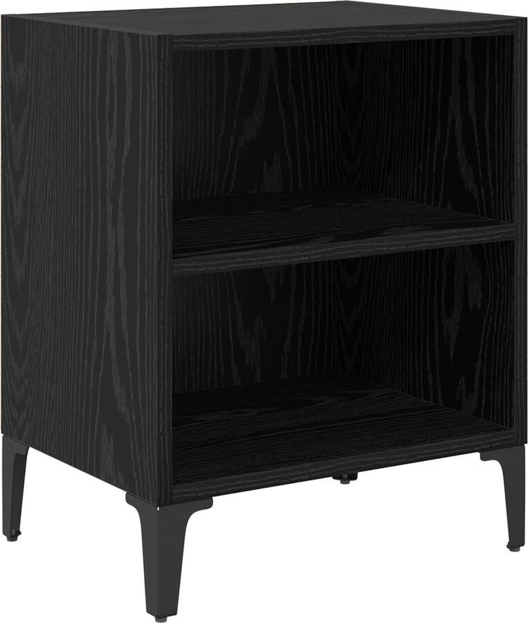 VidaXL Nachtkastje Zwart eiken 40 x 30 x 50 cm Bewerkt hout