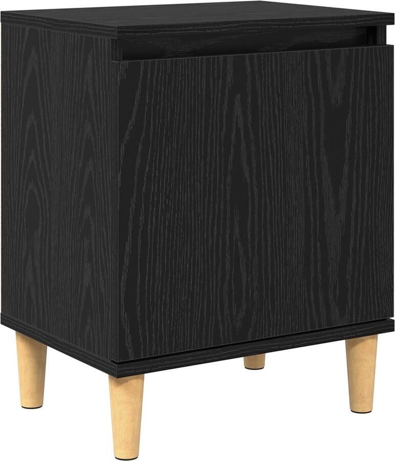 VidaXL Zwart Eiken Nachtkastje Zwart eiken Hout 40 x 30 x 50 cm Duurzaam