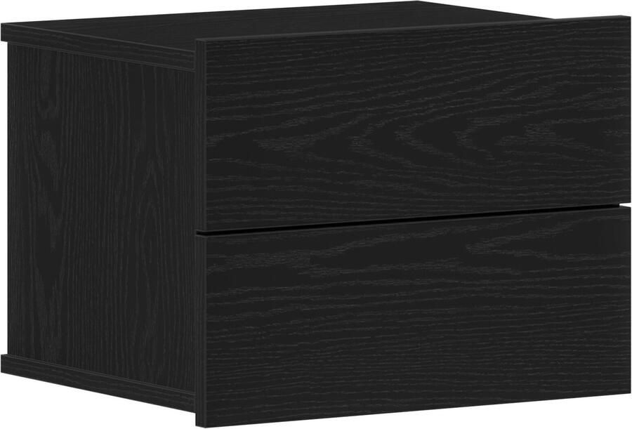 VidaXL Nachtkastje Zwart eiken Bewerkt hout 40 x 30 x 30 cm Nachtkastje - Foto 2