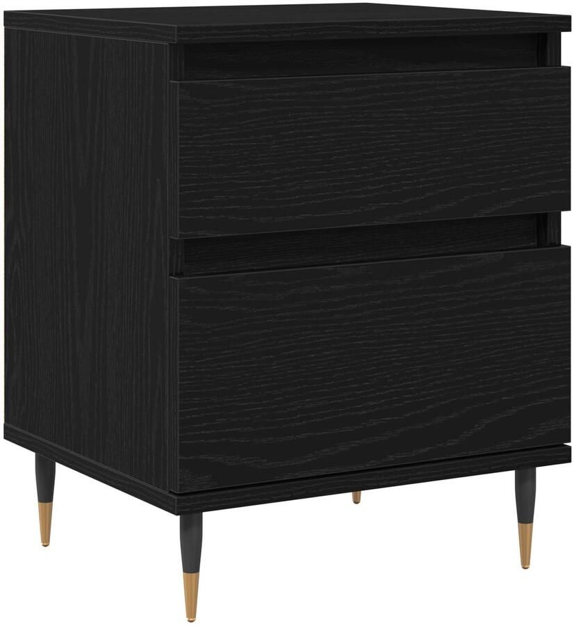 VidaXL Nachtkastje met lade Zwart eiken 40 x 35 x 50 cm Bewerkt hout