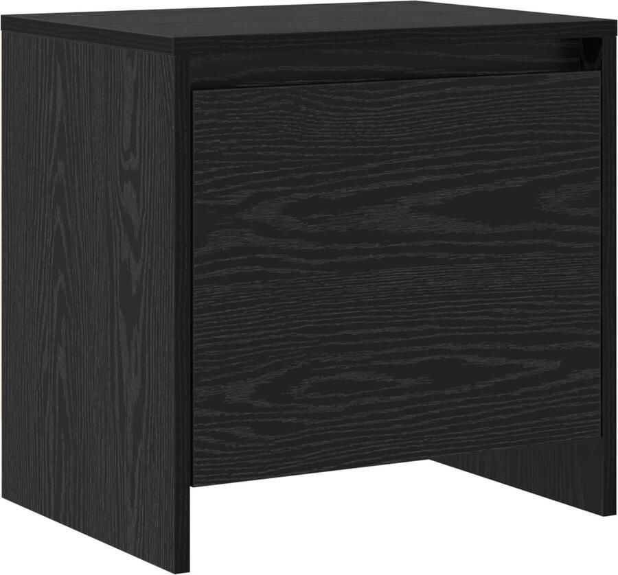 VidaXL Nachtkastje Zwart eiken 45 x 34 x 44.5 cm Bewerkt hout