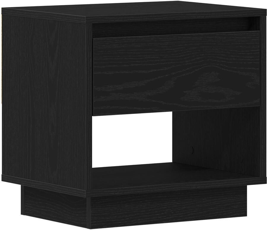 VidaXL Nachtkastje Zwart eiken Bewerkt hout Klein Opslag Nachtkastje