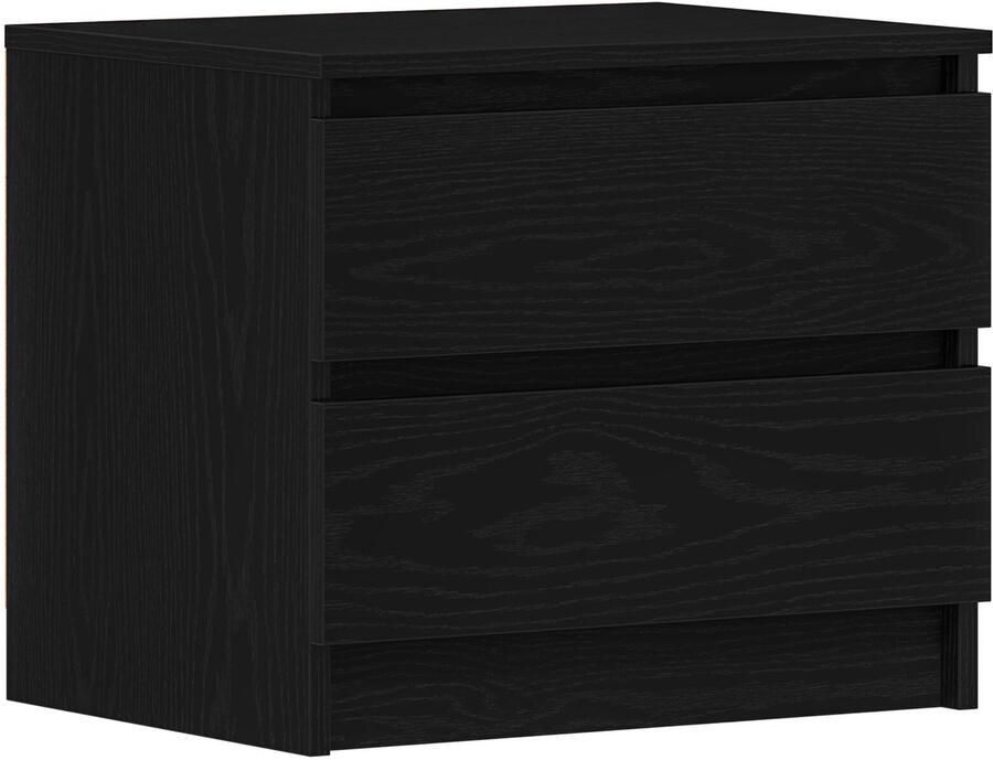 VidaXL Nachtkastje met lade Zwart eiken 50 x 40 x 43.5 cm Bewerkt hout