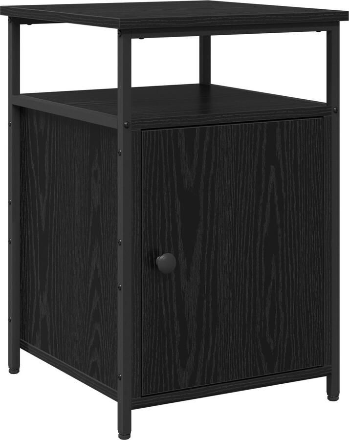 VidaXL Nachtkastje Zwart eiken Bewerkt hout