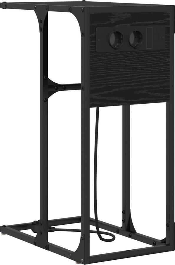 VidaXL Nachtkastje Zwart eiken 41.5 x 26 x 60.5 cm Bewerkt hout