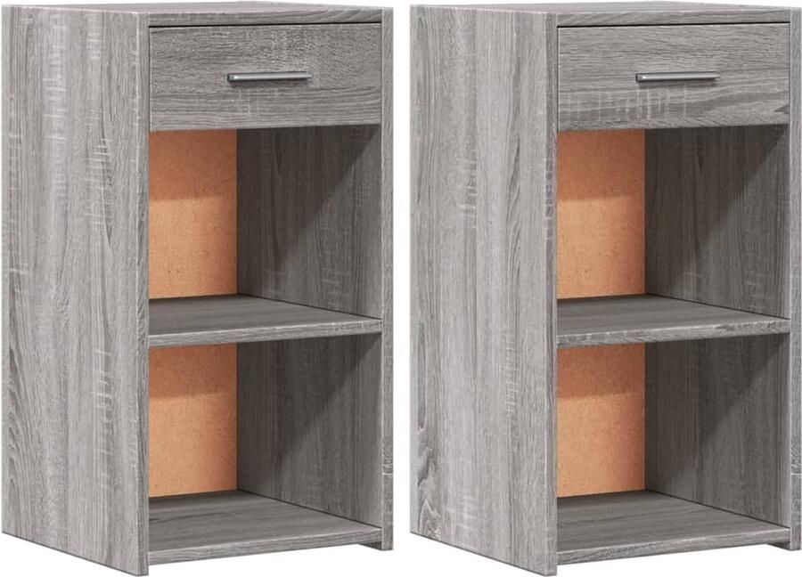 VidaXL -Nachtkastjes-2-st-35x34x65-cm-bewerkt-hout-grijs-sonoma-eiken