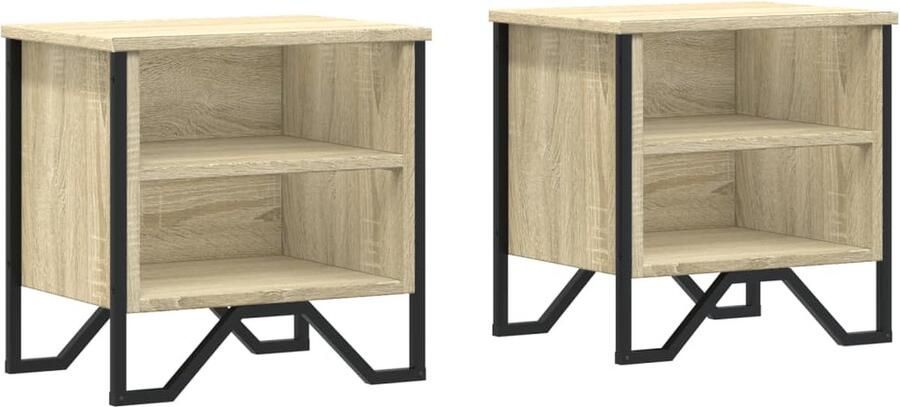 VidaXL Nachtkastjes 2 stuks Sonoma eiken 40x30x40 cm Nachtkastje Nachtkastjes Houten Nachtkastje Slaapkamerkast