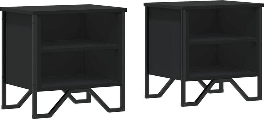 VidaXL Nachtkastjes Set van 2 Zwart 40x30x40 cm Nachtkastje Nachtkastjes Houten Nachtkastje Slaapkamerkast