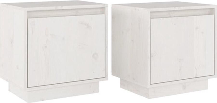 VidaXL -Nachtkastjes-2-st-40x30x40-cm-massief-grenenhout-wit - Foto 6