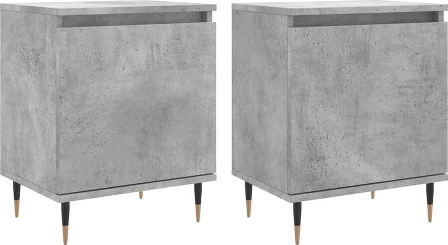 VidaXL -Nachtkastjes-2-st-40x30x50-cm-bewerkt-hout-betongrijs - Foto 3