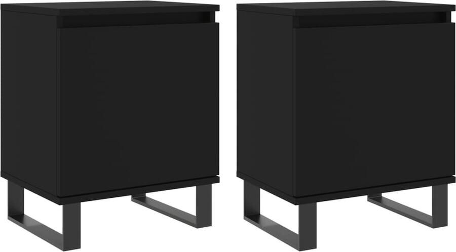 VidaXL -Nachtkastjes-2-st-40x30x50-cm-bewerkt-hout-zwart