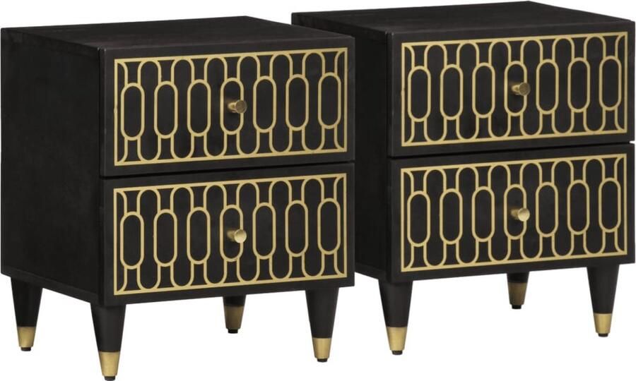 VidaXL -Nachtkastjes-2-st-40x33x46-cm-massief-mangohout