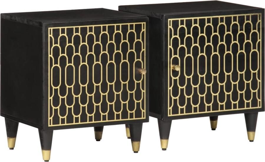 VidaXL -Nachtkastjes-2-st-40x33x46-cm-massief-mangohout