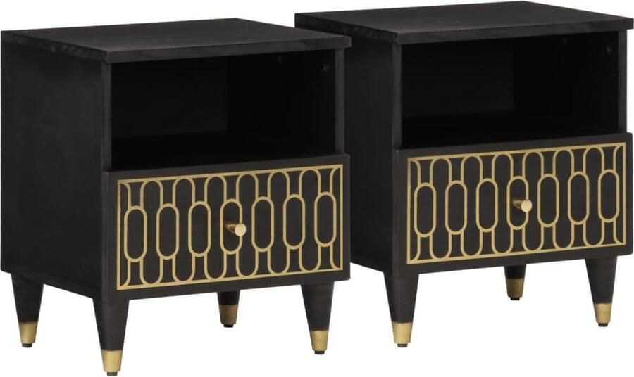 VidaXL -Nachtkastjes-2-st-40x33x46-cm-massief-mangohout