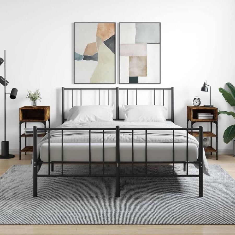 VidaXL Nachtkastjes 2 st Gerookt Eiken 35x34 5x70cm Nachtkastjes Nachtkast Bedroom Furniture Houten Meubels Bruine Meubels Vintage Meubels Minimalistisch Meubilair - Foto 2