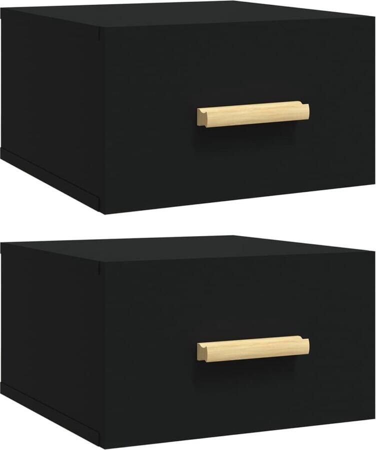 VidaXL -Nachtkastjes-2-st-wandgemonteerd-35x35x20-cm-zwart - Foto 4