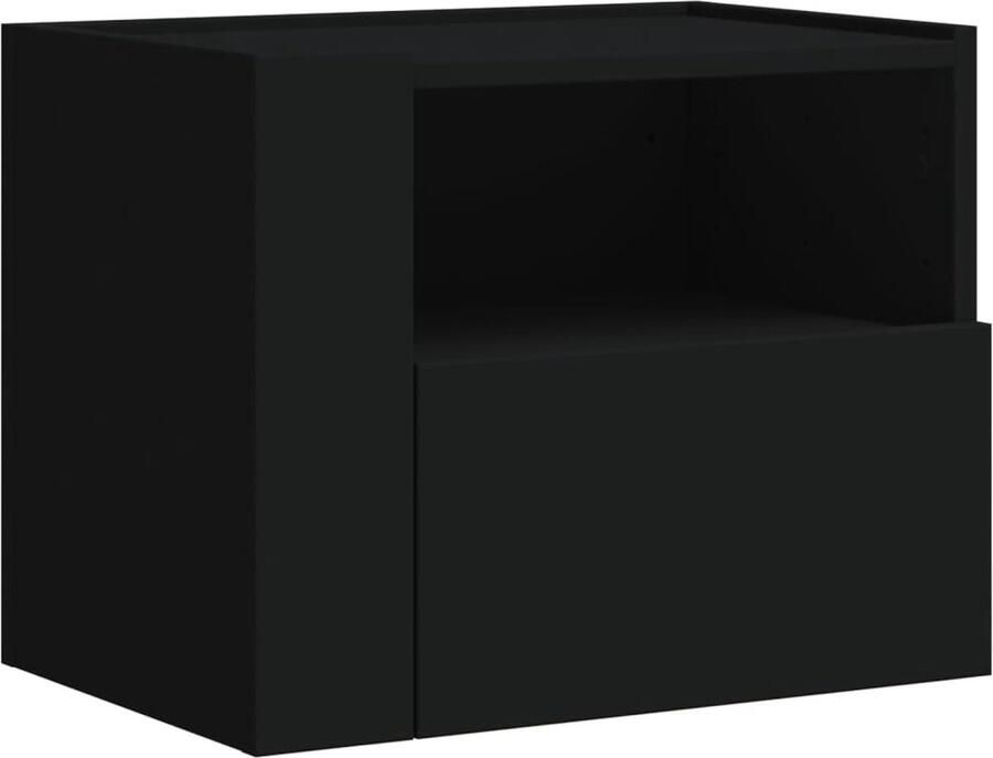 VidaXL Nachtkastje wandgemonteerd 45x30x35 cm zwart