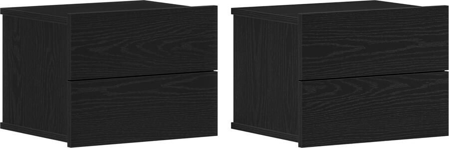 VidaXL Nachtkastje Set van 2 Zwart eiken Gefabriceerd hout 40x30x30
