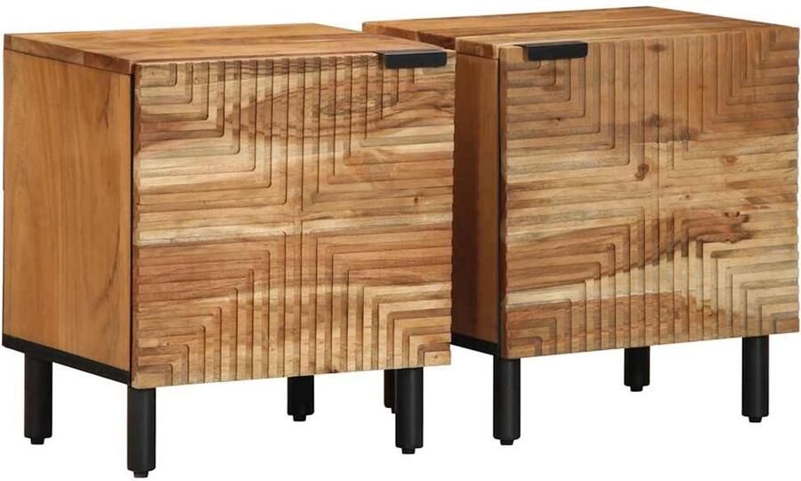 VidaXL Nachtkastjes 2 stuks 40x33x46 cm Massief hout Acacia