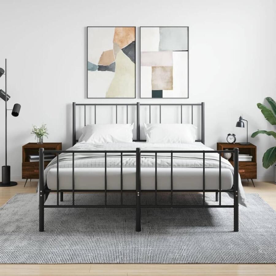 VidaXL Nachtkastjes 2 stuks 40x35x47 5 cm Bruineiken Nachtkastjes Kast Bijzettafels Houten Meubels Bruine Meubelen