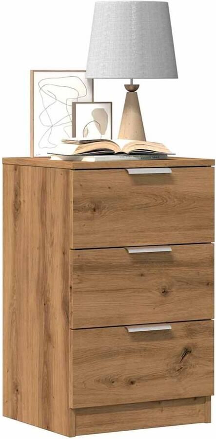 VidaXL Nachtkastjes 2 stuks 40x36x65 cm Eikenkleur Nachtkastje Nachtkasten Set Bijzettafel Slaapkamer Meubilair Houten Kast