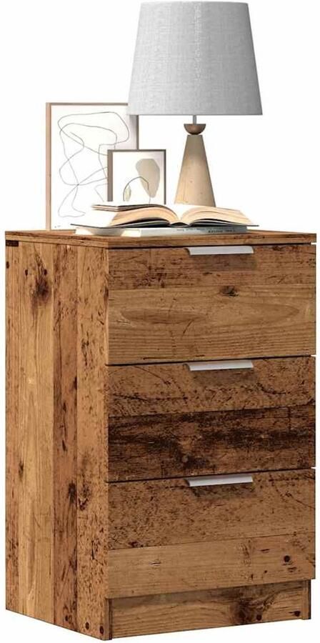 VidaXL Nachtkastjes 2 stuks 40x36x65 cm Oud hout Nachtkastje Nachtkastjes Bijzettafel Wandkastje