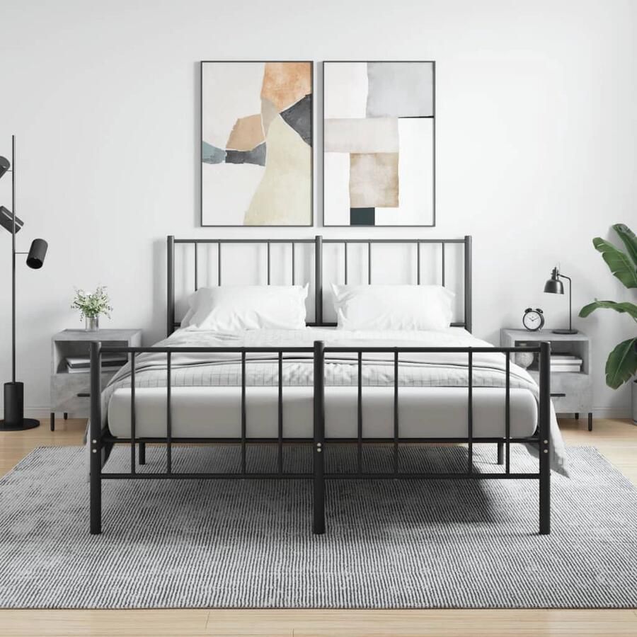 VidaXL Nachtkastjes 2 stuks Betongrijs 40x35x47 5cm Nachtkastjes Kastjes Bijzettafels Houten Kasten Grijze Kasten Modern Design Slaapkamers - Foto 2