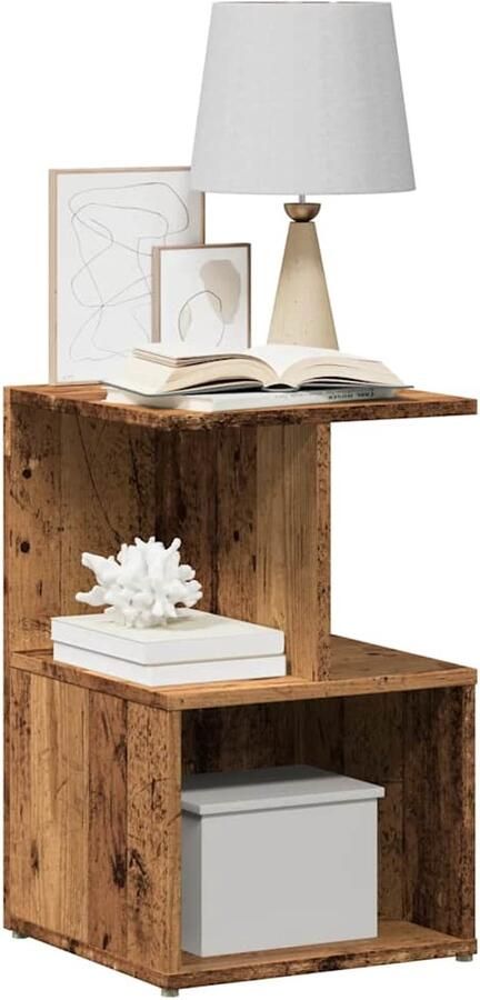 VidaXL Nachtkastjes 2 stuks Bewerkt hout 35x35x55 cm Nachtkastje Nachtkastjes Bijzettafel Wandkastje