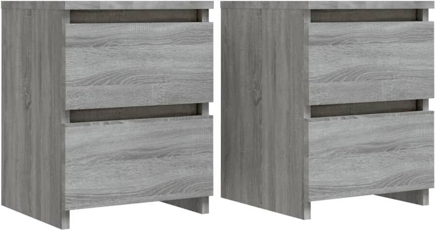 VidaXL Nachtkastjes 2 stuks Grijs Sonoma 30x30x40 cm Engineered Wood