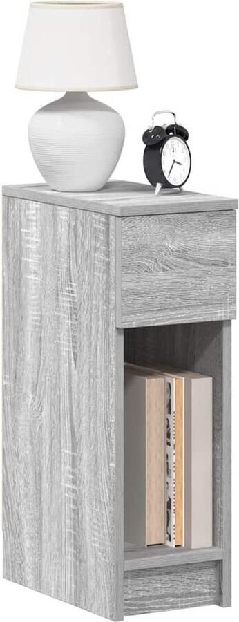 VidaXL Nachtkastjes 2 stuks Grijs Sonoma Eiken Nachtkastje Nachtkasten Set Slaapkamer Meubilair Kast Met Lade Grijze Nachtstand
