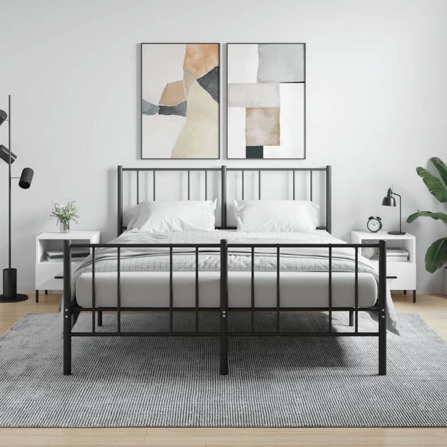 VidaXL Nachtkastjes 2 stuks Hoogglans Wit 40x35x47 5 cm Nachtkastjes Kast Slaapkamer Meubilair Modern Design Witte Meubels