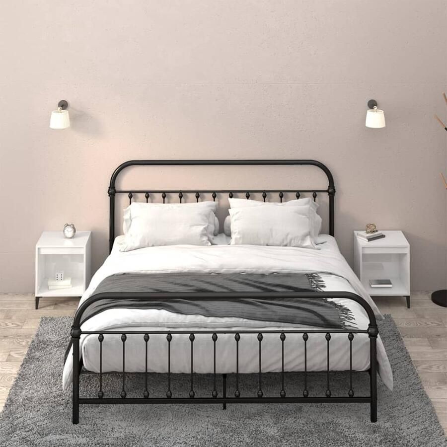 VidaXL Nachtkastjes 2 stuks Hoogglans wit 40x35x50 cm Nachtkastje Slaapkamerinrichting Houten Kast Witte Meubels Bedsidetable Living Room Furniture Bedroom Storage Modern Furniture Compact Furniture - Foto 2