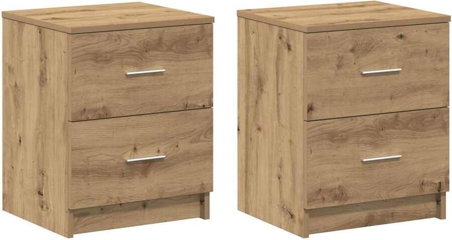 VidaXL Nachtkastjes 2 stuks met 2 lades Artisan Oak 40x36x50 cm