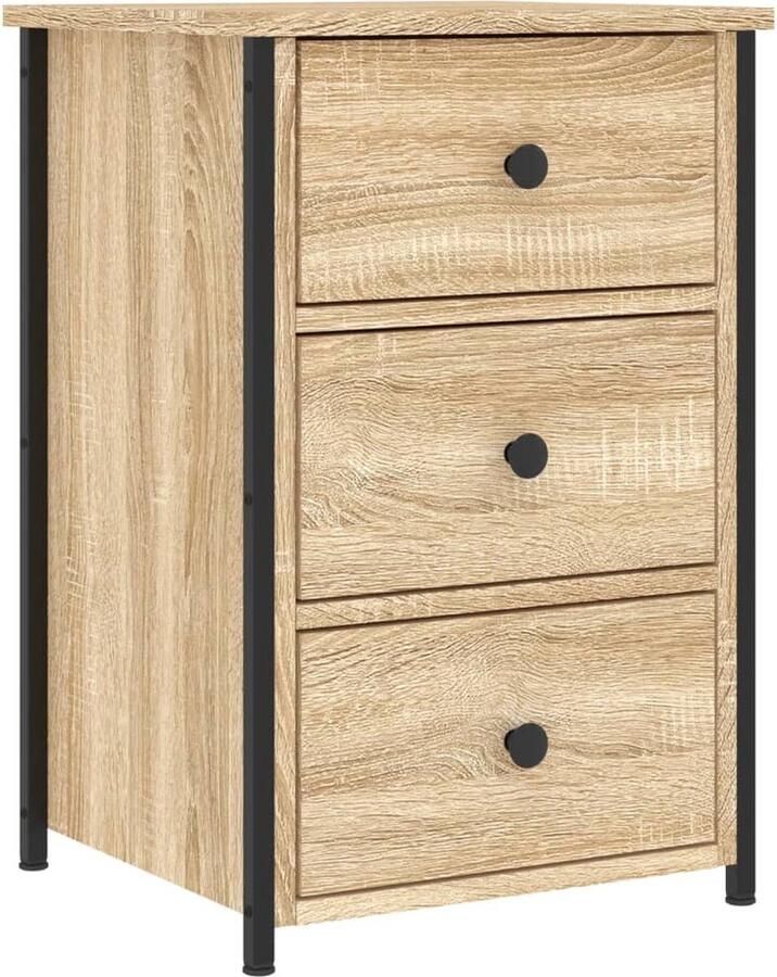 VidaXL Nachtkastjes 2 stuks Sonoma eiken 40x36x60 cm Nachtkastjes Industrieel Houten Nachtkastjes Bruine Nachtkastjes Salontafel