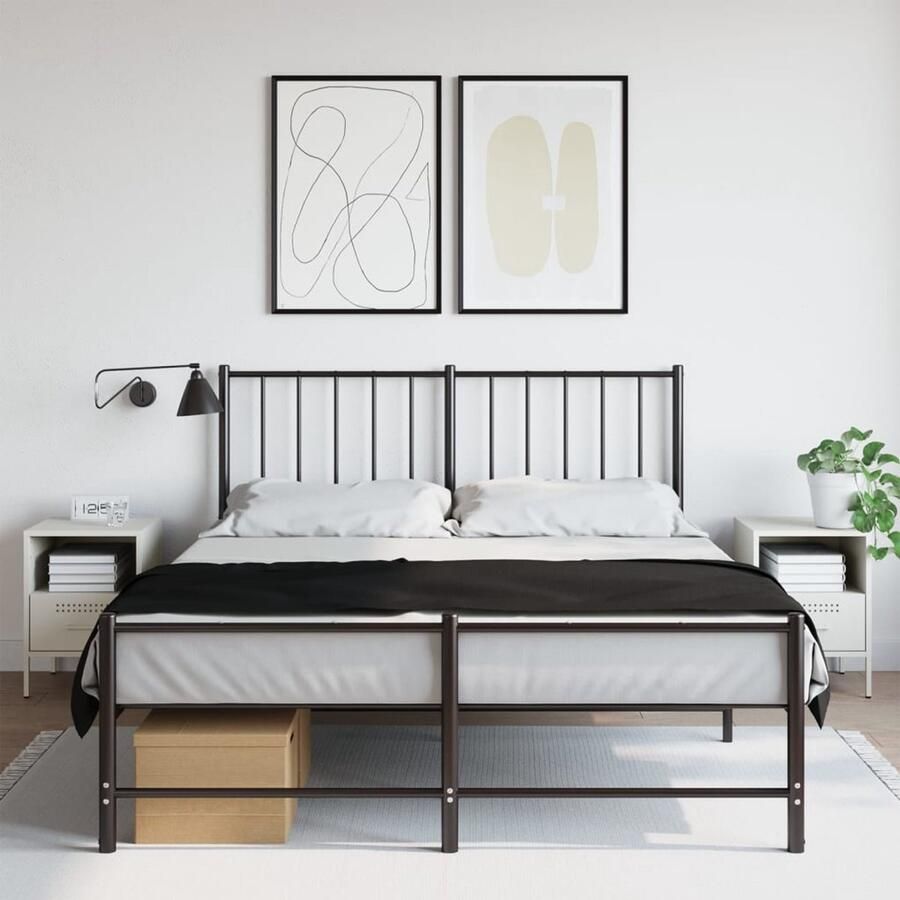 VidaXL Nachtkastjes 2 stuks Staal Wit Elegant Nachtkastje Industrieel Design Staal Wit Opbergruimte