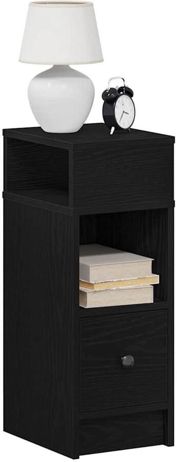 VidaXL Nachtkastjes 2 stuks Zwart 25x31x66 cm Nachtkastje Nachtkasten Set Slaapkamer Meubilair Kast Met Lade Zwarte Nachtstand