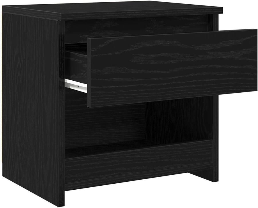 VidaXL Nachtkastje 2 pcs Zwart Eiken 40 x 30 x 39 cm Bewerkt hout