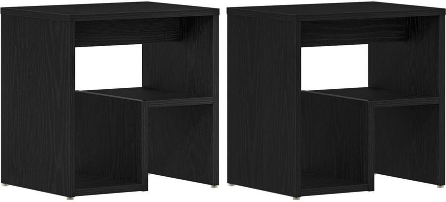 VidaXL Nachtkastje 2 pcs Zwart eiken 40 x 30 x 40 cm Bewerkt hout