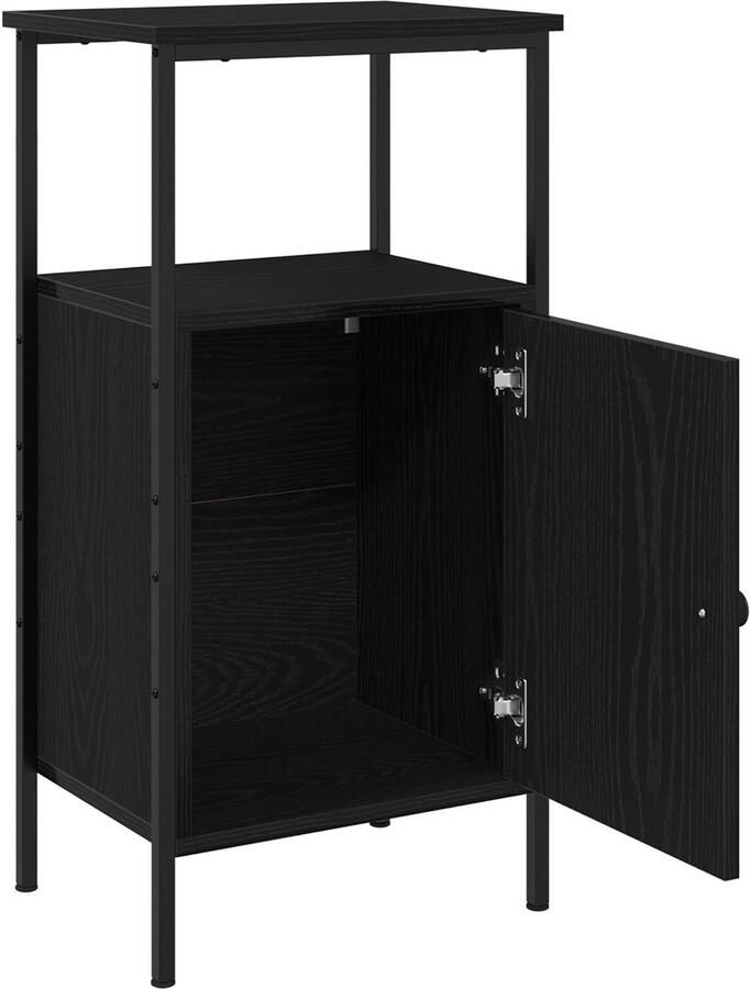 VidaXL Nachtkastjes 2 stuks Zwart Eiken 41x31x80 cm Geengineerd Hout