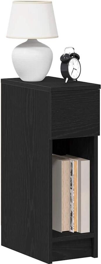 VidaXL Nachtkastjes 2 stuks Zwart eiken Lade Nachtkastje Nachtkastjes Bijzettafel Wandkastje