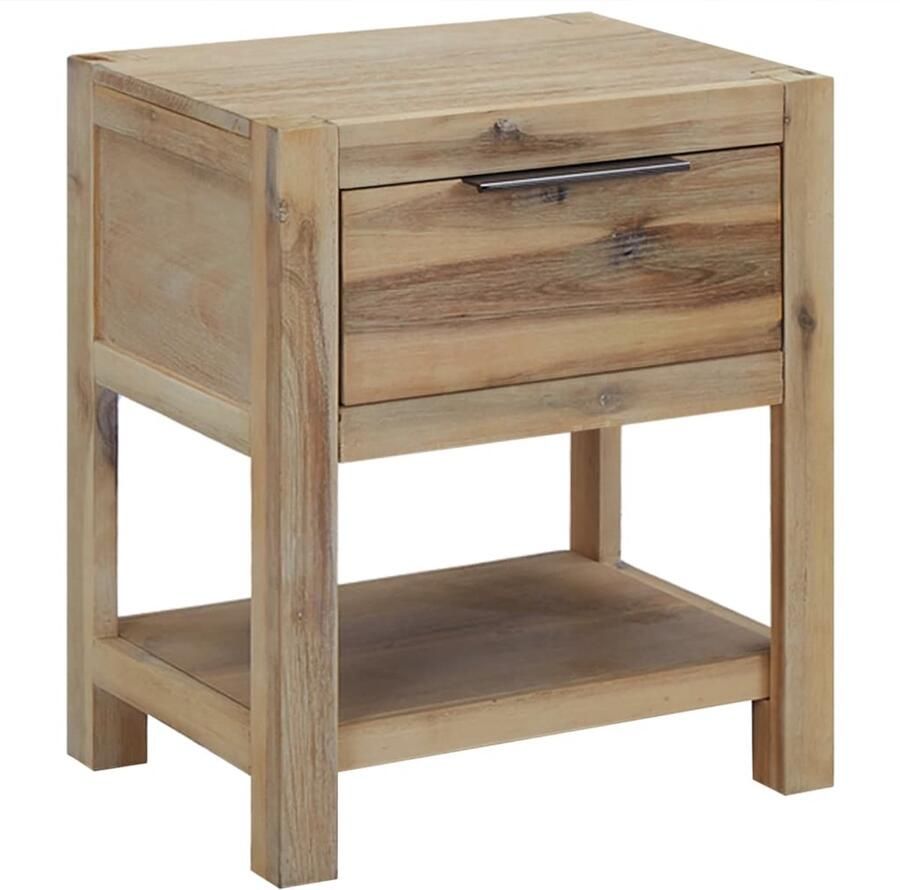 VidaXL Nachtkastjes 40x30x48 cm Set van 2 Acaciahout Nachtkastjes Nachtkasten Rustic Vintage Houten Meubilair Slaapkamermeubelen Bruine Meubels Tv Tafel